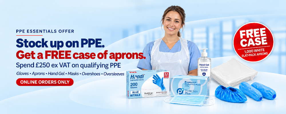 PPE essentials offer with free case of 1,000 aprons PPE essentials offer with free case of 1,000 aprons